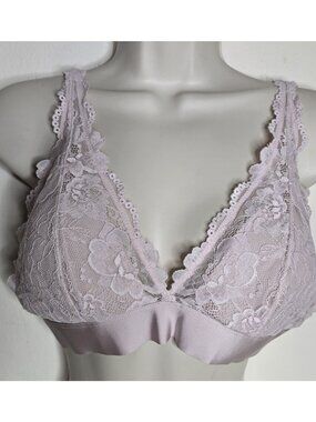 H&M Pink Lace Padded Bralette Bra Size 10 Double strap